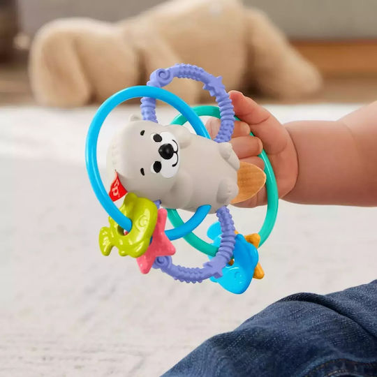 Fisher Price Otter Teething Rattle Silicone for 3 m+