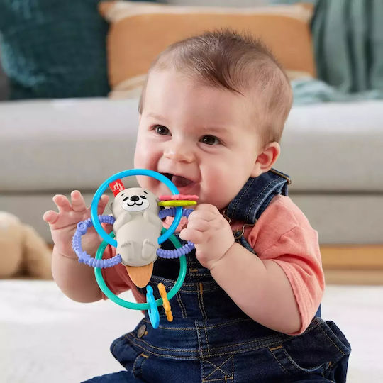 Fisher Price Otter Teething Rattle Silicone for 3 m+