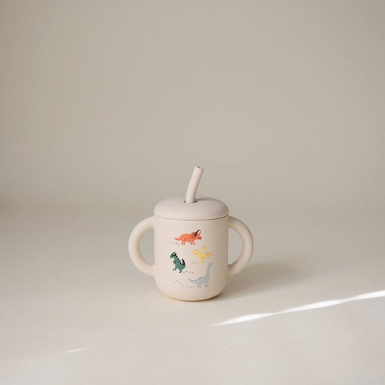 Mushie Toddler Cup with Handles and Straw Made of Silicone 175ml