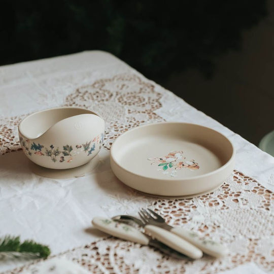 Elodie Details Feeding Set made of Plastic with Non-Slip Base Beige 2pcs