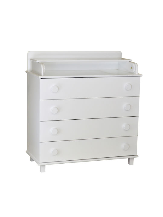 Comodă Pentru Bebeluşi Cu 3 Sertare Albă 90x53x85cm