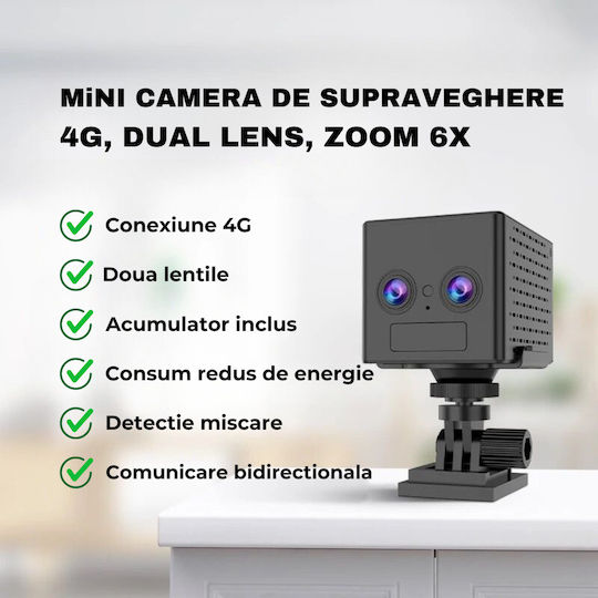 Taggo OKAM-BMND-2LENS-4G IP Cameră De Supraveghere Wi-Fi/4G 4K Cu Comunicare Bidirecțională Și Obiectiv 12mm