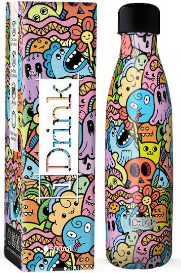 I-Total I Drink Μπουκάλι Θερμός Ανοξείδωτο BPA Free 500ml Doodle