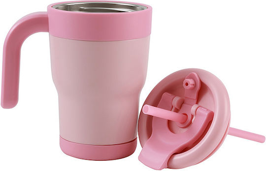 I-Total Ποτήρι Θερμός Ανοξείδωτο 420ml Pastel Pink