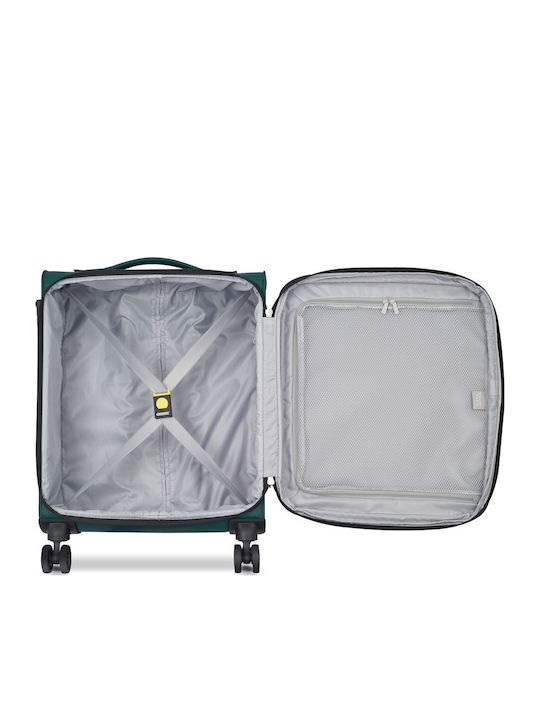 Delsey Dita Valiză De Călătorie Cabină Din Material Textil Verde Cu 4 Roți Înălțime 55 Cm