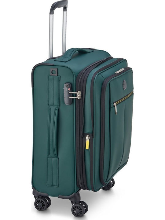 Delsey Dita Valiză De Călătorie Cabină Din Material Textil Verde Cu 4 Roți Înălțime 55 Cm