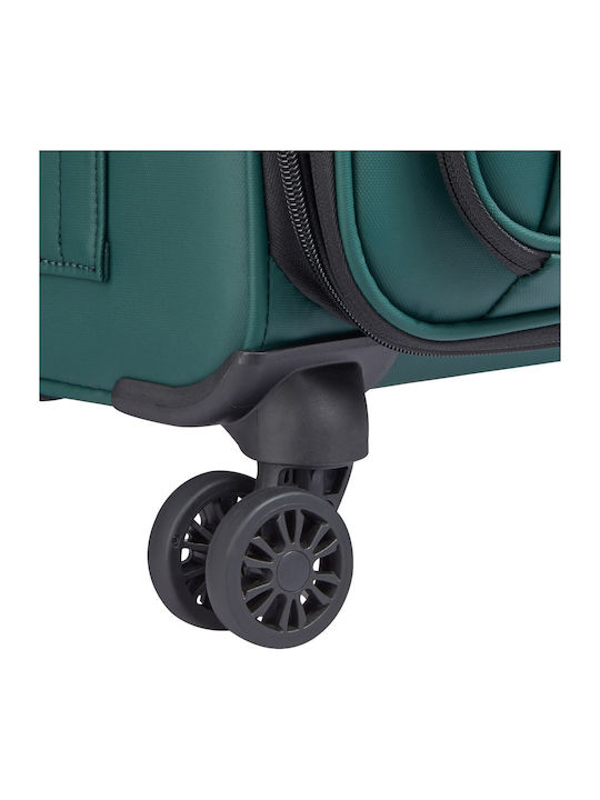 Delsey Dita Valiză De Călătorie Cabină Din Material Textil Verde Cu 4 Roți Înălțime 55 Cm