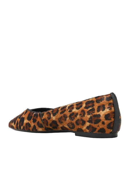 Synthetic Leather Ballerinas Brown