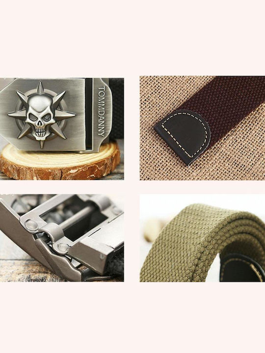 Buckle Men's Belt Fabric Green Buckle Men's Belt Fabric Green