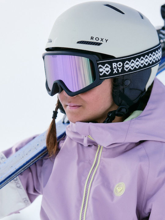 Roxy 'sunnyride' Μάσκα Σκι & Snowboard Παιδική Μαύρη με Φακό σε Μαύρο Χρώμα