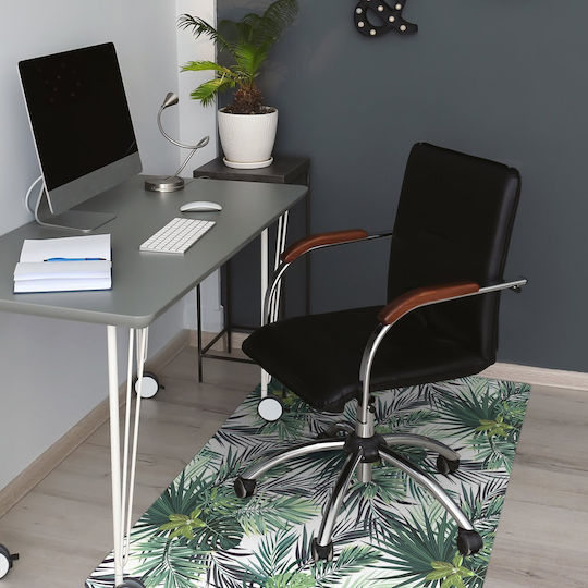 Pat Mat De Birou Model Protecție Podea Frunze Verzi 120x90 Cm