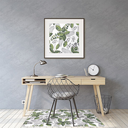 Covoraș De Podea Protecție Roți Scaun Model Botanic 120x90 Cm