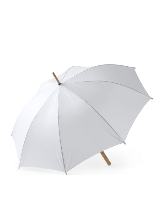 Automatischer Regenschirm mit Gehstock Weiß
