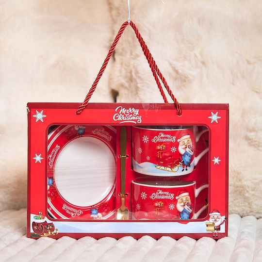 Fylliana Santa Claus Коледна Чаша Керамична Червен Коледно Чаша Керамично Червен Д8.5xШ11см.
