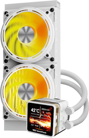 Darkflash DE240 Υδρόψυξη AIO CPU με 2 Ανεμιστήρες 120mm και ARGB Φωτισμό Λευκή