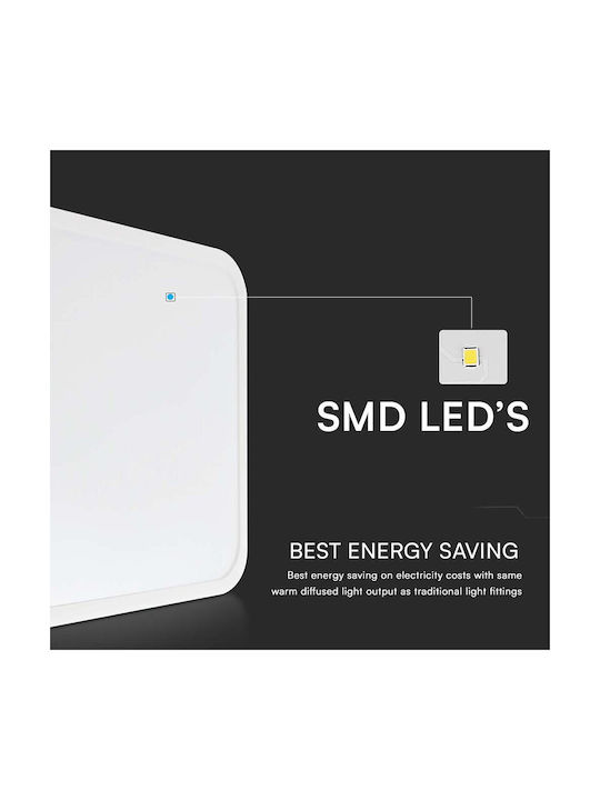 V-TAC Deckenleuchte 42cm Weiß mit Integrierter LED und Fernbedienung