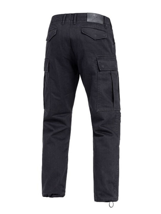 John Doe Cargo Regular Καλοκαιρινό Ανδρικό Παντελόνι Μηχανής Μαύρο