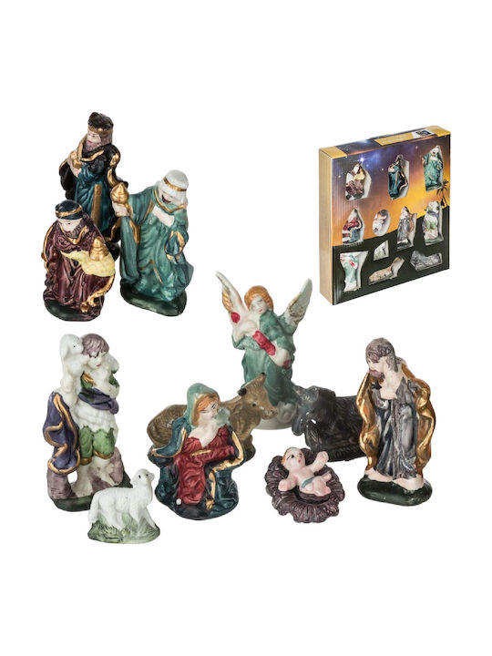 Weihnachtsfiguren Krippenszene Weihnachten Keramik 10 cm 11 Stück