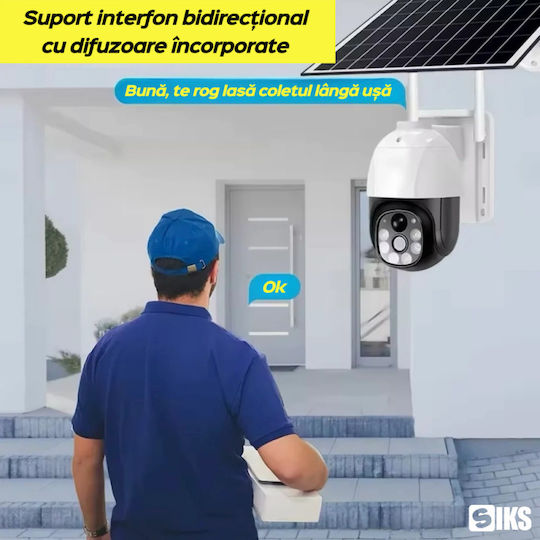 IP Cameră de Supraveghere Wi-Fi/4G Full HD 1080p Rezistentă la apă Pe baterii cu Comunicare Bidirecțională