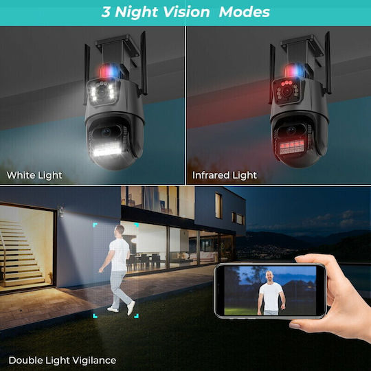 IP Dual Κάμερα Παρακολούθησης Wi-Fi Full HD+ 6MP Αδιάβροχη με Ηχείο και Φακό 4mm