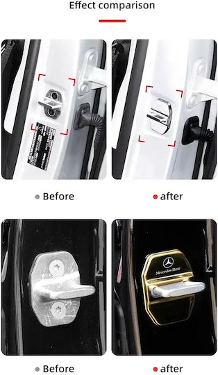 4 Pieces Car Door Lock Covers Mercedes Benz – Gold