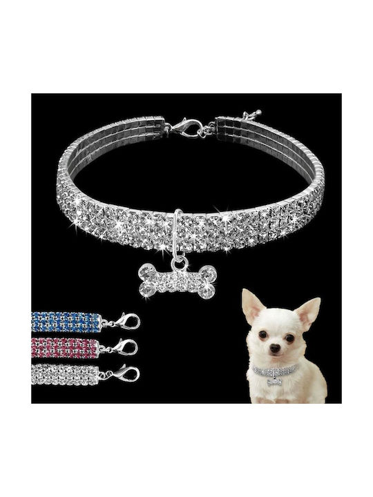 Bling Rhinestone Dog Collar Crystal Puppy Κολάρο σε Λευκό χρώμα Small 2τμχ Bling Rhinestone Dog Collar Crystal Puppy Κολάρο σε Λευκό χρώμα Small 2τμχ