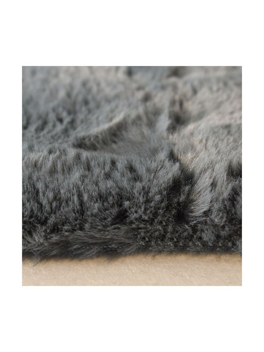 Ravelia Anti-slip Rug Rectangular Furry Gray