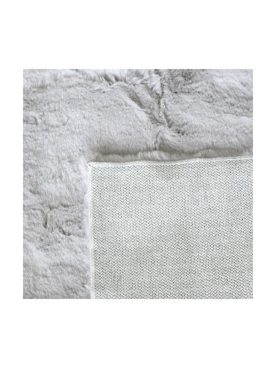 Ravelia Αντιολισθητικό Χαλί Διάδρομος Γούνινο Light Grey 80x200cm