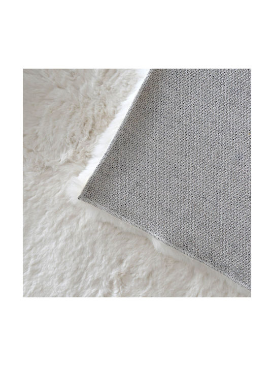Ravelia Anti-slip Rug Rectangular Furry Cream