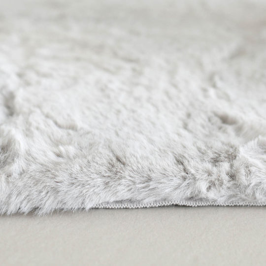 Ravelia Rutschfest Teppich Rechteckig Pelzige Light Grey