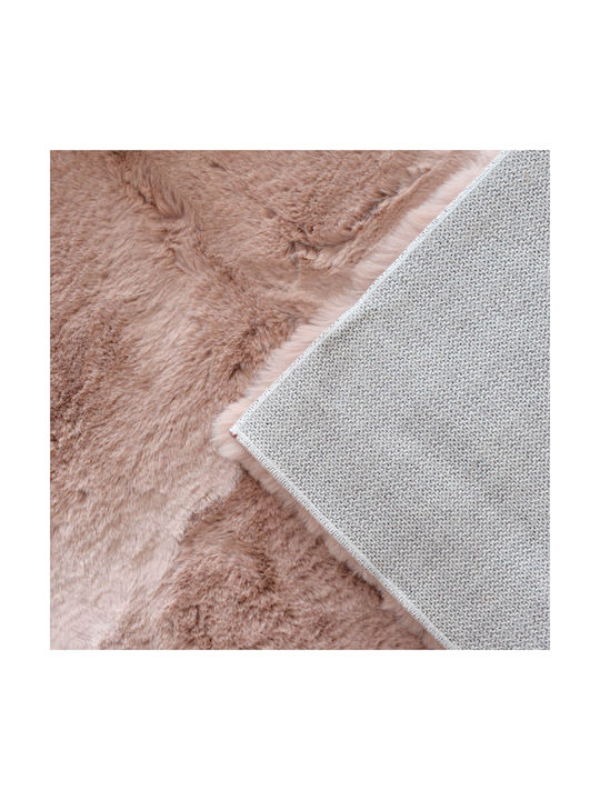 Ravelia Anti-slip Rug Rectangular Furry Pink