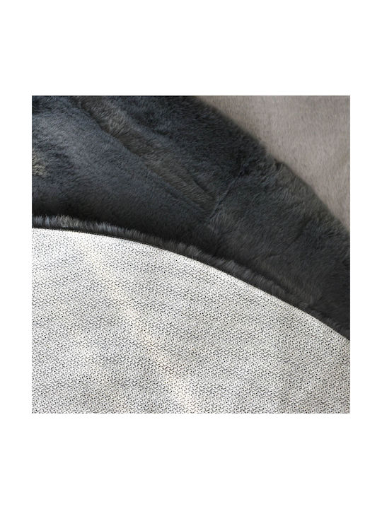 Ravelia Anti-slip Rug Round Furry Gray