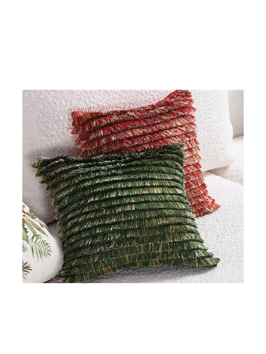 Nef-Nef Homeware Коледна Декоративна Възглавница Hello Winter Квадрат Зелен 30x30cm