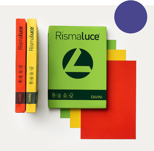Favini 125 Φύλλα Rismaluce 200g/m2 Βαθύ Μπλε 62 29,7x42 A3