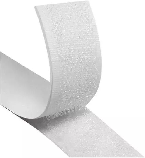 Setcro Ταινία Αυτοκόλλητη Χριτς Χρατς 2cm Col Velcro Ταινία Ραπτικής Λευκή