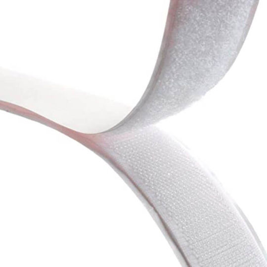 Setcro Ταινία Αυτοκόλλητη Χριτς Χρατς 2cm Col Velcro Ταινία Ραπτικής Λευκή