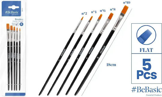 Bebasic Pinselset 5-tlg. Flach Nr. 2-4-6-8-10 S043