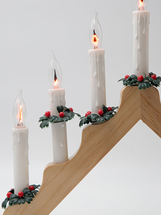 Wooden Candlestick Bridge Earthy Brown Transformer 40x4.8x33.8cm