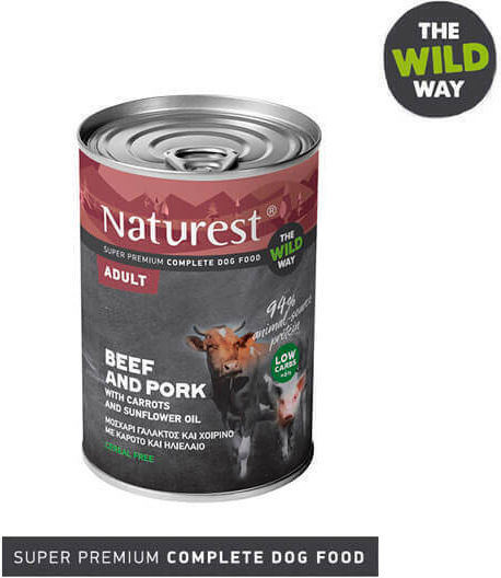 Pet Interest Naturest Adult Wet Food Dogs in Cans with Lamb, Calf and Rice 400gr