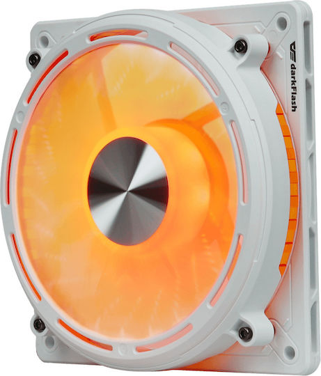 Darkflash Explore DE8 Gehäuselüfter 120mm (1900rpm / 55.22cfm) mit ARGB Beleuchtung und Verbindung 4-Pin PWM Weiß
