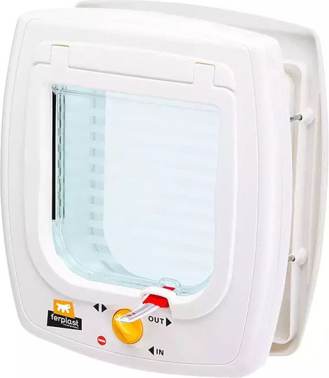 Ferplast Swing 3 Door Dog & Cat 22.5x5x25.2cm made of Plastic in White Color 22.5 x 25.2 x 25.2cm