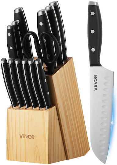 Vevor Set Knives with Base Made of Stainless Steel 15 Pieces