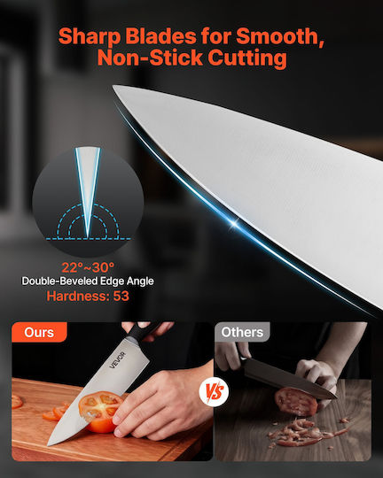 Vevor Set Knives with Base Made of Stainless Steel 15 Pieces