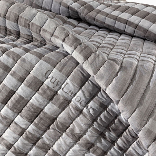 Guy Laroche Set Bettbezüge Baumwolle 225x245cm Übergröße mit 2 Kissenbezügen Grau