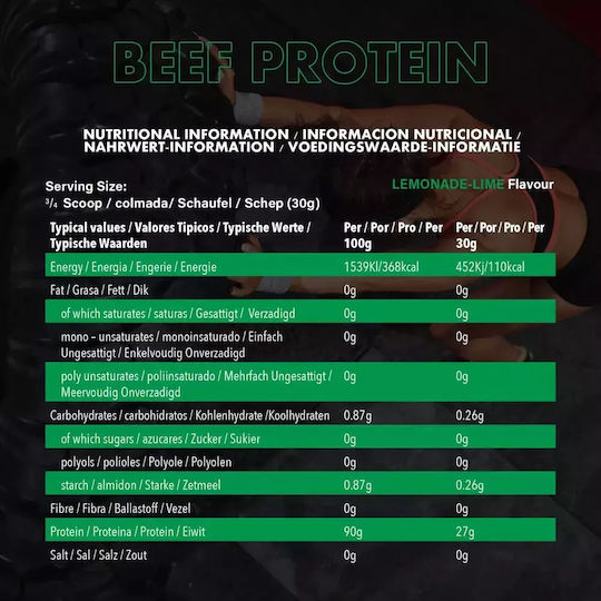 Nxt Nutrition Beef Isolate Lactose Free with Flavor Lemon Lime 1.8kg