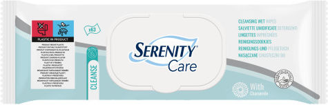 Serenity Cleanse Wipes for Hands & Body Bedridden / Patients 63 Pieces