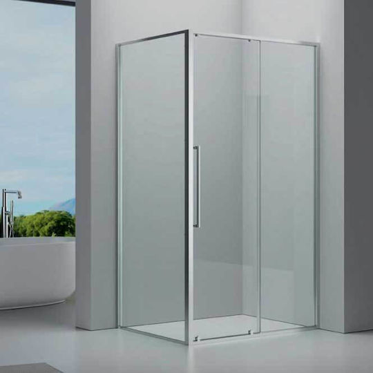 Devon Shower Screen for Shower with Sliding Door 107-110x200cm Clear Glass