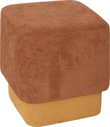 Σκαμπό Σαλονιού Επενδυμένο με Δερματίνη Amber/ochre 2τμχ 41x41x42εκ.