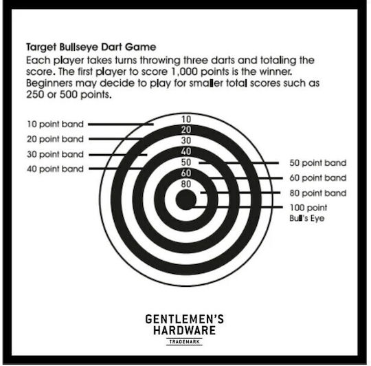 Gentlemen's Hardware Dartboard Roll Set with Target and 6 Magnetic Arrows