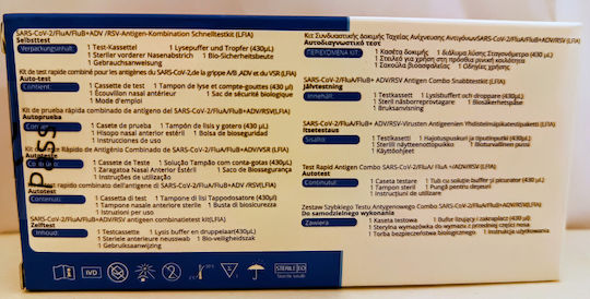 Medomics SARS-CoV-2/FluA/FluB+ADV/RSV Antigen 1pcs Diagnostic Test for Rapid Detection Antigens with Nasal Sample